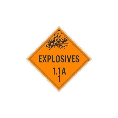 PLACARD, EXPLOSIVE 11A 1,